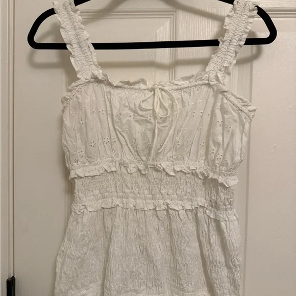 Doen White Eyelet Ruffle Midi Dress - Picture 3 of 5